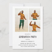 Moderne Graduate 4 Foto Graduate Party Einladung (Rückseite)