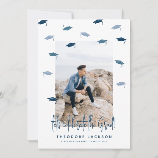 Moderne Graduate Abschluss Celebration Einladung (Vorderseite)