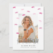 Moderne Graduate Abschluss Celebration Pink Einladung (Vorderseite)