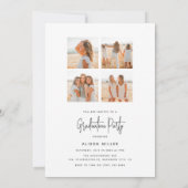 Moderne Graduate Abschluss Celebration Pink Einladung (Rückseite)