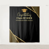 Moderne Graduate Abschluss Foto Stand Hintergrund Wandteppich (Vorderseite)