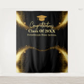 Moderne Graduate Abschluss Foto Stand Hintergrund Wandteppich (Vorderseite)