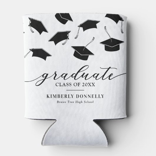 Moderne Graduate Cap Graduation Party Dosenkühler (Rückseite)