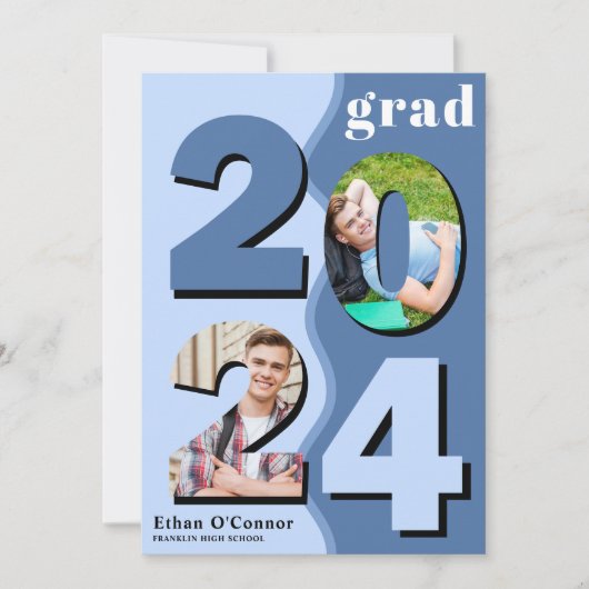 Moderne Graduate Class 2024 Foto Abschluss Ankündigung (Vorderseite)