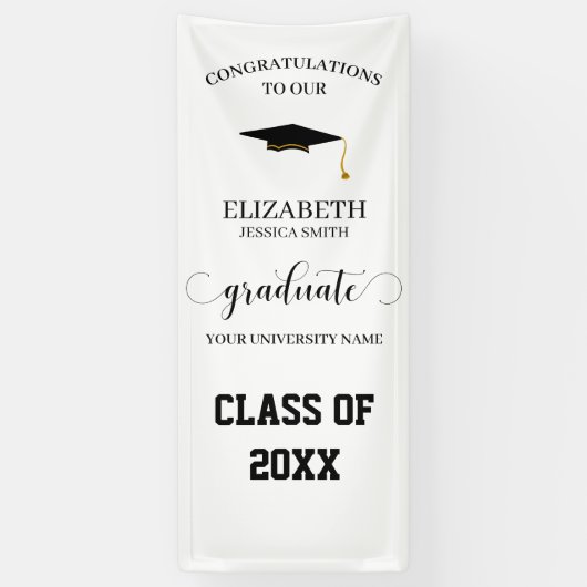 Moderne Graduate Class 20XX Abschluss Door Banner (Vertikal)