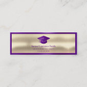 Moderne Graduate Class Name Insert Lila Gold  Mini Visitenkarte (Vorderseite)
