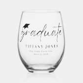 Moderne Graduate Class of 2024 Graduation Party Weinglas Ohne Stiel (Vorderseite)