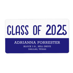 Moderne Graduate Class of 2025 Navy Blue and White