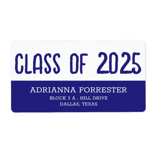 Moderne Graduate Class of 2025 Navy Blue and White (Vorne)