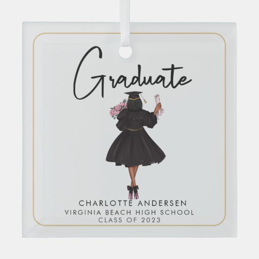 Moderne Graduate Custom Ornament (Vorderseite)