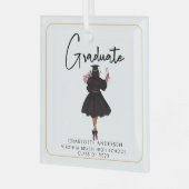 Moderne Graduate Custom Ornament Aus Glas (Vorderseite links)