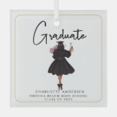 Moderne Graduate Custom Ornament Aus Glas (Vorderseite)