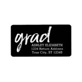 Moderne Graduate Custom Trendy Black Grad Adressaufkleber (Vorne)