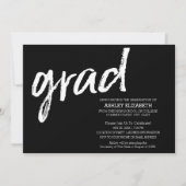 Moderne Graduate Custom Trendy Black Grad Einladung (Vorderseite)