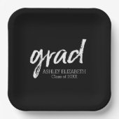 Moderne Graduate Custom Trendy Black Grad Pappteller (Vorderseite)