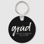 Moderne Graduate Custom Trendy Black Grad Schlüsselanhänger (Vorderseite)