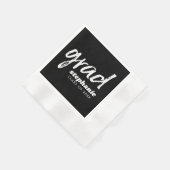 Moderne Graduate Custom Trendy Black Grad Serviette (Ecke)