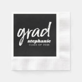 Moderne Graduate Custom Trendy Black Grad Serviette (Vorderseite)