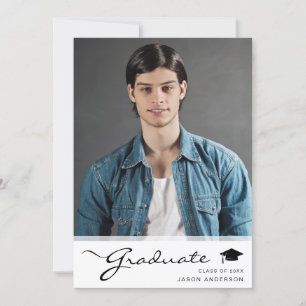 Moderne Graduate Elegante Script   Trendy 1 Foto Ankündigung