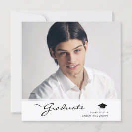 Moderne Graduate Elegante Script | Trendy 1 Foto Ankündigung