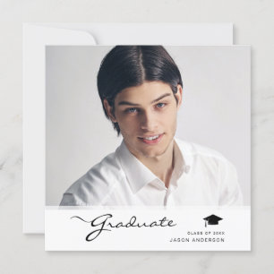 Moderne Graduate Elegante Script   Trendy 1 Foto Ankündigung