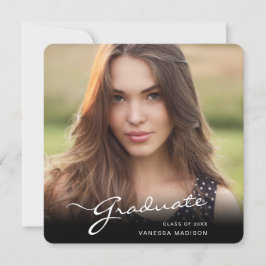 Moderne Graduate Elegante Script | Trendy Foto Ankündigung