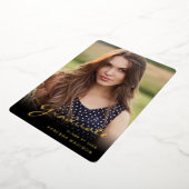 Moderne Graduate Elegante Script | Trendy Foto Car Folieneinladung (Gedreht)