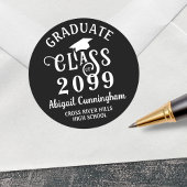Moderne Graduate Extravagant Class Year Custom Col Runder Aufkleber