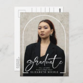 Moderne Graduate Foto Arch Graduation Party Postkarte (Vorne/Hinten)