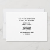 Moderne Graduate Foto Black Text Graduation Party Einladung (Rückseite)