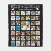 Moderne Graduate Foto Collage Black Fleecedecke (Vorderseite)