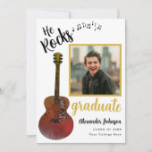 Moderne Graduate Foto Cool Music Graduation Party Einladung (Vorderseite)