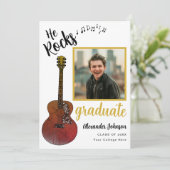 Moderne Graduate Foto Cool Music Graduation Party Einladung (Stehend Vorderseite)