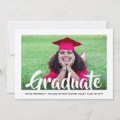 Moderne Graduate Foto Graduate Party Einladung (Vorderseite)
