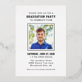 Moderne Graduate Foto Graduate Party Folieneinladung (Rückseite)