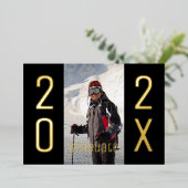 Moderne Graduate Foto Graduation Party Gold Folieneinladung (Stehend vorne)