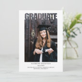 Moderne Graduate Foto Graudation Einladung (Stehend Vorderseite)