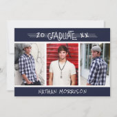 Moderne Graduate Hand Letters 4 Foto Farbe nach Ma Einladung (Vorderseite)