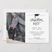 Moderne Graduate Hand Letters 4 Foto Farbe nach Ma Einladung (Rückseite)