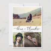 Moderne Graduate Liebe und dank Script-Fotos Dankeskarte (Vorderseite)