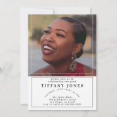 Moderne Graduate Magazine Foto Graduation Party Ankündigung (Rückseite)