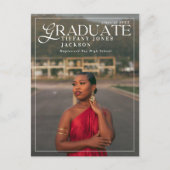 Moderne Graduate Magazine Foto Graduation Party Postkarte (Vorderseite)