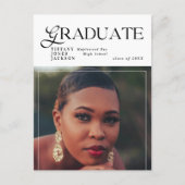 Moderne Graduate Magazine Foto Graduation Party Postkarte (Vorderseite)