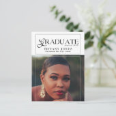 Moderne Graduate Magazine Foto Graduation Party Postkarte (Stehend Vorderseite)