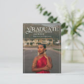 Moderne Graduate Magazine Foto Graduation Party Postkarte (Stehend Vorderseite)