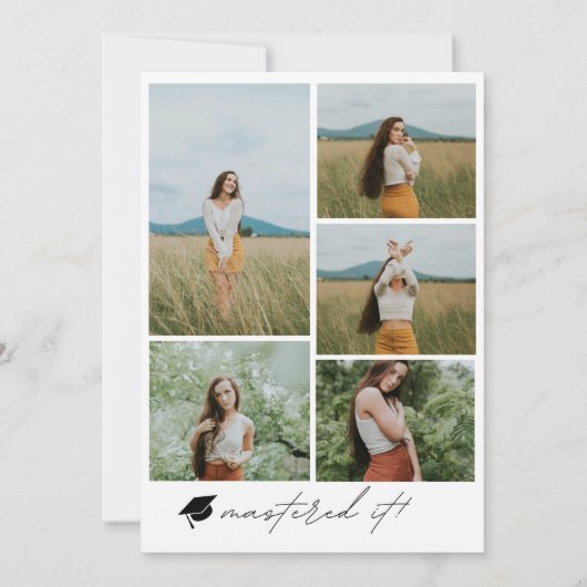 Moderne Graduate Mastering it Abschluss Ankündigun Ankündigung (Rückseite)