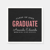 Moderne Graduate Personalisiert Graduate Party Serviette (Vorderseite)