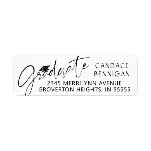 Moderne Graduate Script Black Cap (Vorne)