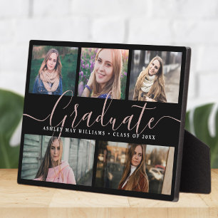 Moderne Graduate Script Foto Collage Keepake Fotoplatte