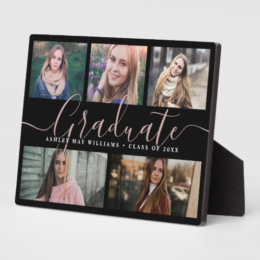 Moderne Graduate Script Foto Collage Keepake Fotoplatte (Seite)